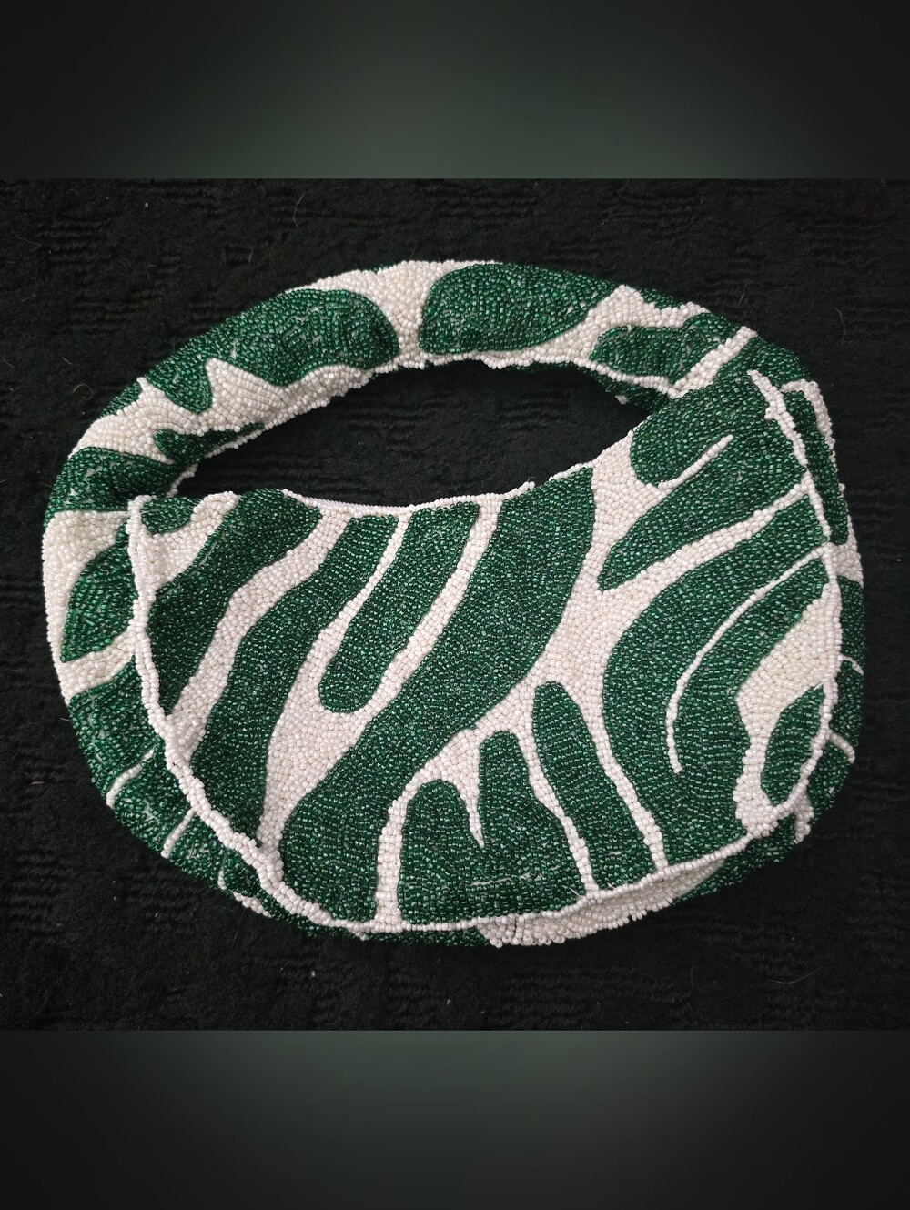 Sincerely Jules Rare Beaded Bag Green White Hobo Shoulder Purse NWOT